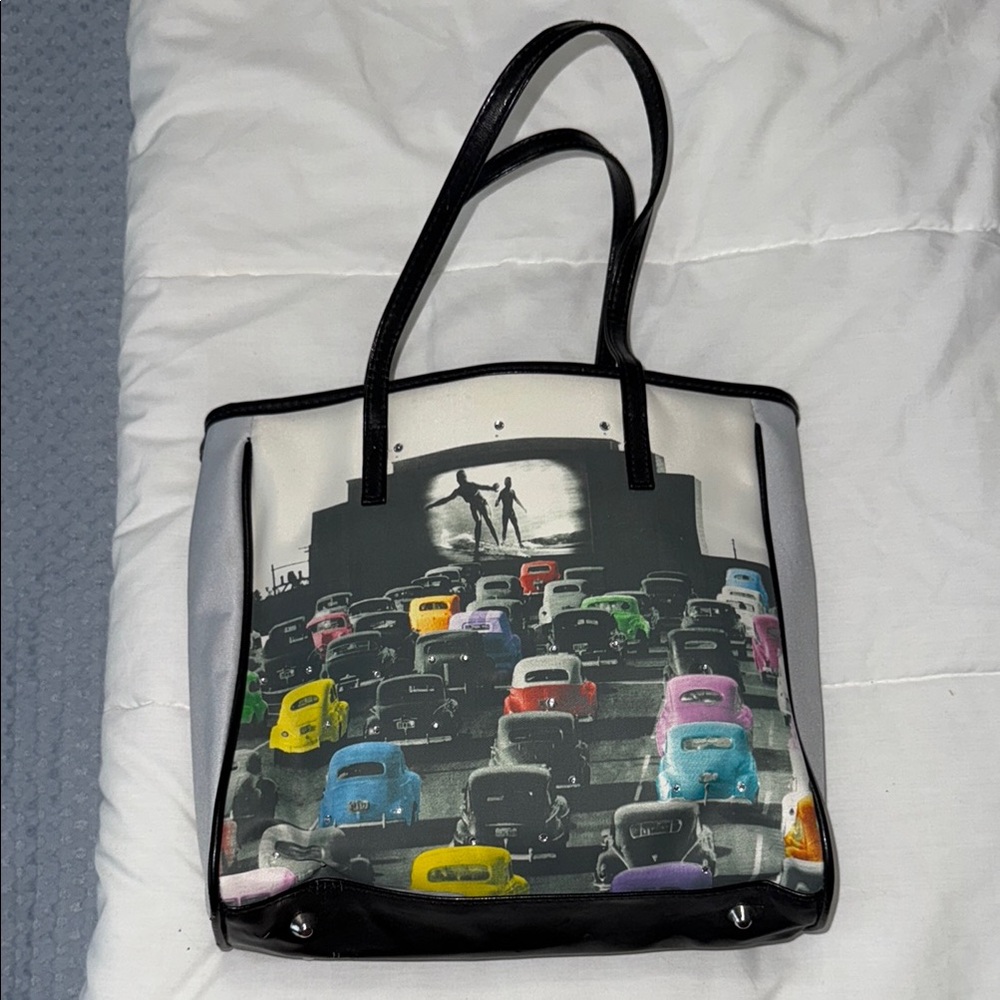 Stylish Black and Multicolor Mini Tote Bag/Purse With Lots of Inside Pockets